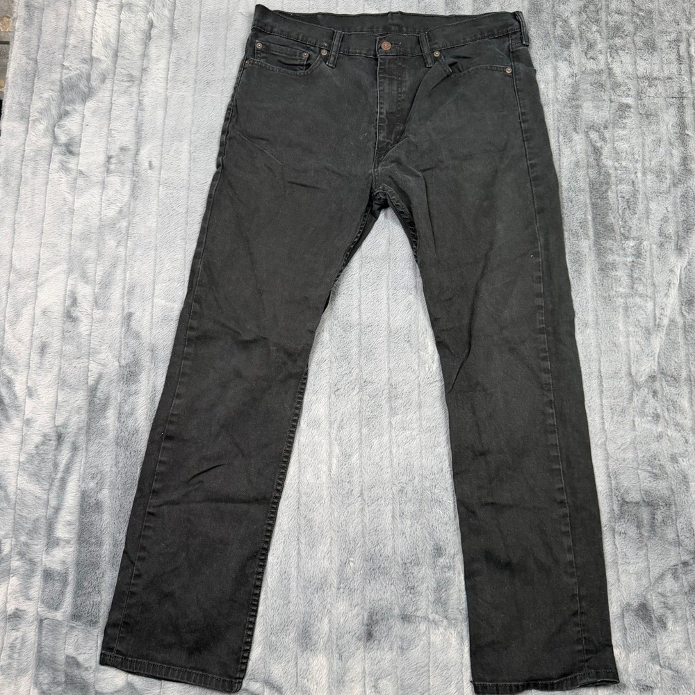 Levis 513 Slim Straight Jeans Mens 36x32 Black Denim Pants 08513-0124